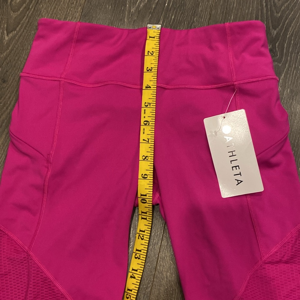 Athleta Mesh Capri color bright pink women size Small New with tags - Picture 5 of 8